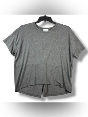 Athleta Essence Twist Back Tee Womens XL Gray Modal Short Sleeve Yoga Top SU18